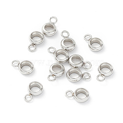 201 Stainless Steel Tube Bails, Loop Bails, Ring Bail Beads, Stainless Steel Color, 8x5.5x2mm, Hole: 1.6mm(X-STAS-M294-02P-02)