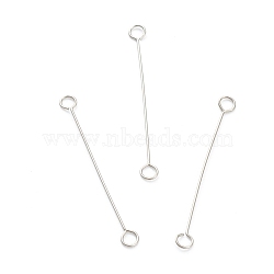 316 Surgical Stainless Steel Eye Pins, Double Sided Eye Pins, Stainless Steel Color, 25x2.5x0.4mm, Hole: 1.4mm(STAS-P277-A03-P)