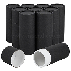 Cardboard Paper Essential Oil Bottle Storage Boxes with Cap, Column, Black, 15x5.65cm(CON-WH0107-52A)