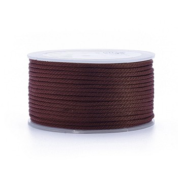 Polyester Braided Cords, for Jewelry Making Beading Crafting, Brown, 2mm, about 21.87 yards(20m)/roll