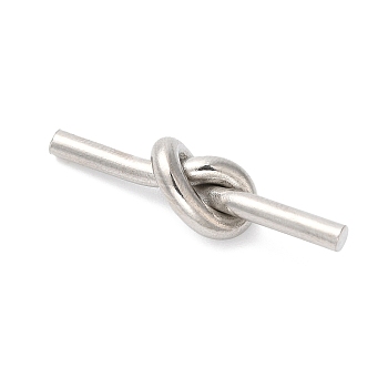 304 Stainless Steel Pendants, Love Knot Fittings, Stainless Steel Color, 28x7x6mm, Hole: 1.2mm