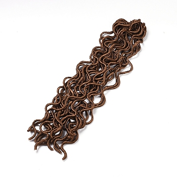 Curly Faux Locs Crochet Hair, Synthetic Braiding Hair Extensions, Heat Resistant High Temperature Fiber, Long & Curly Hair, Light Brown, 20 inch(50.8cm)