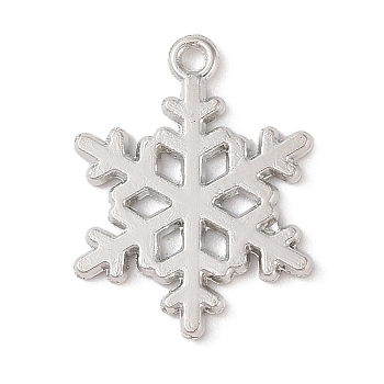 Tibetan Style Alloy Pendants, Cadmium Free & Lead Free, Snowflake, Platinum, 24.5x19x2mm, Hole: 1.6mm, about 628pcs/1000g