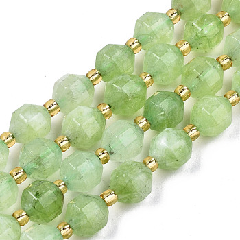 Natural Dolomite Beads Strands, Faceted, Dyed, Round, Light Green, 8x8mm, Hole: 1.2mm, about 33pcs/strand, 15.16 inch~15.35 inch(38.5cm~39cm)