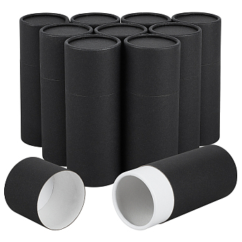 Cardboard Paper Essential Oil Bottle Storage Boxes with Cap, Column, Black, 15x5.65cm