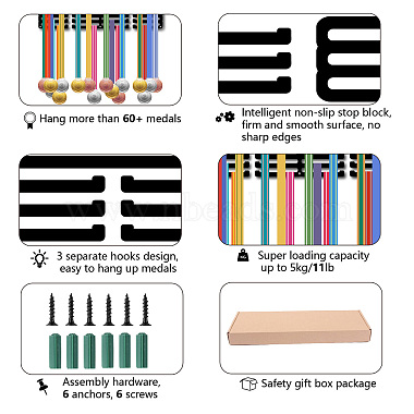 support mural d'affichage de support de médaille de fer de mode(ODIS-WH0037-257)-3