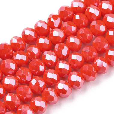 6mm FireBrick Rondelle Glass Beads