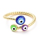 Enamel Evil Eye Open Cuff Ring(RJEW-A007-06LG)-3
