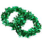 PVC Sparkly Star Metallic Garland with Iron Wire, for Christmas Tree Party Decoration, Green, 30mm, 7.5m/pc(AJEW-TAC0034-08A)