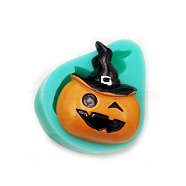 DIY Pumpkin Jack-O'-Lantern Food Grade Silicone Molds, Fondant Molds, for Chocolate, Candy, UV Resin & Epoxy Resin Halloween Ornament Making, Random Single Color or Random Mixed Color, 35x30x12mm, Inner Diameter: 30x24mm(DIY-G057-B05)