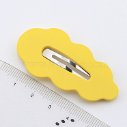 Cute Cream Color Leaf Shape Alloy Snap Hair Clips, Non-Slip Barrettes Hair Accessories for Girls, Women, Yellow, 54mm(OHAR-PW0003-094D)