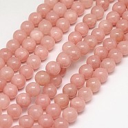 Natural Yellow Jade Beads Strands, Dyed, Round, Dark Salmon, 6mm, Hole: 1mm, about 70pcs/strand, 15.75 inch(X-G-G598-6mm-YXS-02)