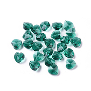 Transparent Glass Beads, Faceted, Heart, Teal, 10x10x7mm, Hole: 1~1.2mm(GLAA-K002-07A-11)