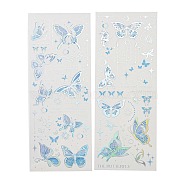 2Pcs Butterfly Waterproof PET Stickers, Decorative Stickers, for Water Bottles, Laptop, Luggage, Cup, Computer, Mobile Phone, Skateboard, Guitar Stickers, Light Sky Blue, 180x70x0.1mm(DIY-G116-03C)