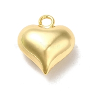 Rack Plating Brass Pendants, Long-Lasting Plated, Cadmium Free & Lead Free, Puffed Heart Charms, Real 18K Gold Plated, 17.5x15.5x8.5mm, Hole: 2.5mm(KK-K269-08G-RS)