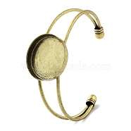 Brass with Tray Cuff Bangle Making, Blank Bangle Base, Flat Round, Antique Bronze, Inner Diameter: 2.38x1.77 inch(60.5x45mm)(KK-B082-27AB)