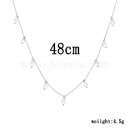 Pearl Pendant Necklaces, 925 Silver Cable Chain Necklaces for Women(VU5374-2)