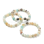 Natural Amazonite Beaded Stretch Bracelets, Round, Beads: 8~8.5mm, Inner Diameter: 2-1/8 inch(5.5cm)(BJEW-D446-C-31)