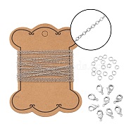 DIY 3m Oval Brass Cable Chains Necklace Making Kits, 10Pcs Lobster Claw Clasps and 50Pcs Jump Rings, Platinum, Links: 2x1.5x0.5mm, 3m(DIY-FS0001-21P)