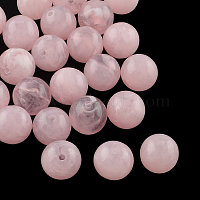 Round Imitation Gemstone Acrylic Beads, Pearl Pink, 6mm, Hole: 2mm