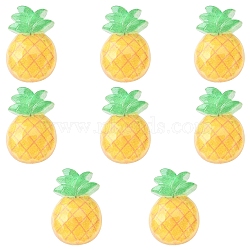 Translucent Resin Decoden Cabochons, Imitation Fruit, Pineapple, Yellow, 22x15.5x6mm(CRES-YW0001-06)