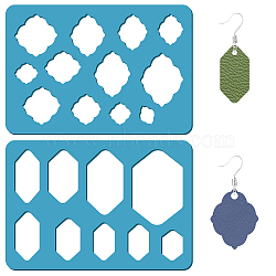 Acrylic Earring Handwork Template, Card Leather Cutting Stencils, Deep Sky Blue, Geometric Pattern, 130x90x2mm, 2pcs/set(DIY-WH0359-049)