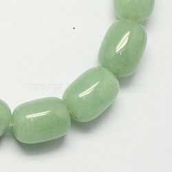 Barrel Shaped Gemstone Natural Green Aventurine Stone Beads Strands, Dark Sea Green, 15x10mm, Hole: 1mm, about 25pcs/strand, 15.3 inch(G-S114-23)