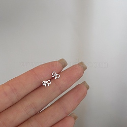 Alloy Earrings for Women, with 925 Sterling Silver Pin, Bowknot, 5.7mm(FS-WG98937-54)