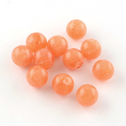 Round Imitation Gemstone Acrylic Beads, Light Salmon, 8mm, Hole: 2mm(X-OACR-R029-8mm-13)