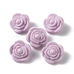 Food Grade Eco-Friendly Silicone Beads, Chewing Beads For Teethers, DIY Nursing Necklaces Making, Rose, Thistle, 20.5x12.5mm, Hole: 2mm(FIND-WH0125-43Q)