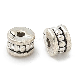 Tibetan Style Alloy Beads, Cadmium Free & Lead Free, Flat Round, Antique Silver, 6x4mm, Hole: 1.2mm, about 1754pcs/1000g(TIBE-P003-35AS)