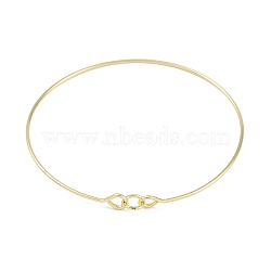 Brass Bangles for Women, Real 18K Gold Plated, 2-1/4 inch(5.75cm), 1~5mm(KK-U020-18G)