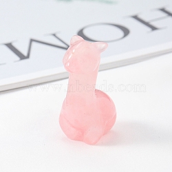 Natural Rose Quartz Display Decorations, Reiki Energy Stone Figurine, Alpaca/Llama, 20x20x40mm(DJEW-PW0009-005E)