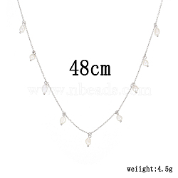 Pearl Pendant Necklaces, 925 Silver Cable Chain Necklaces for Women(VU5374-2)