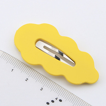 Cute Cream Color Leaf Shape Alloy Snap Hair Clips, Non-Slip Barrettes Hair Accessories for Girls, Women, Yellow, 54mm