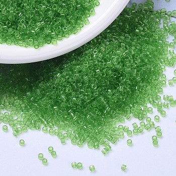 MIYUKI Delica Beads, Cylinder, Japanese Seed Beads, 11/0, (DB1106) Transparent Lime, 1.3x1.6mm, Hole: 0.8mm, about 2000pcs/10g