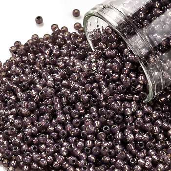 TOHO Round Seed Beads, Japanese Seed Beads, (2114) Silver Lined Milky Nutmeg, 11/0, 2.2mm, Hole: 0.8mm, about 1103pcs/10g