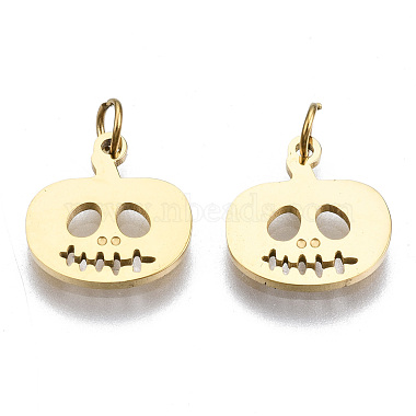 Real 14K Gold Plated Pumpkin 316 Surgical Stainless Steel Charms