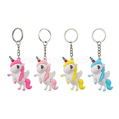 Mixed Color Unicorn Plastic Keychain