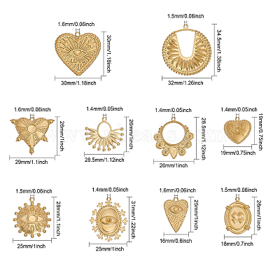 20Pcs 10 Style Brass Pendants(KK-CA0002-35)-2