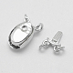 Rhodium Plated 925 Sterling Silver Box Clasps(STER-E056-075P)-4