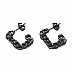 Ion Plating(IP) 304 Stainless Steel Chain Shape Stud Earrings(EJEW-F283-03EB)-1