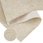 Embossed Flower Pattern PVC Leather Fabric, for DIY Sewing Crafts Wallets Jewlery Making, Floral White, 1840x1400x0.5mm(DIY-WH0661-08A)
