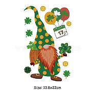 Saint Patrick's Day Theme PET Sublimation Stickers, Heat Transfer Film, Iron on Vinyls, for Clothes Decoration, Gnome, 220x138mm(PW-WG34539-20)