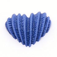 Resin Cabochons, DIY for Earrings & Bobby pin Accessories, Heart, Royal Blue, 16x20x6.5mm(RESI-CJC0007-39A)