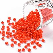 TOHO Short Magatama Beads, Japanese Seed Beads, (50) Opaque Sunset Orange, 3.5x3x2.5mm, Hole: 0.8mm, about 450g/bag(SEED-TM03-50)