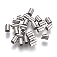 304 Stainless Steel Tube Beads, Stainless Steel Color, 4x3mm, Hole: 2mm(STAS-F224-01P-A)