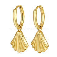 Summer Beach Shell Shape Stainless Steel Huggie Hoop Dangle Earrings for Women(WM0580-6)