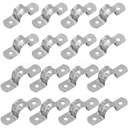 AHANDMAKER 60Pcs 2 Style 304 Stainless Steel Pipeline Clamp, with 2 Holes Tube Straps, Stainless Steel Color, 30pcs/style(STAS-GA0001-05P)