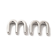 Alloy Beads, Long-Lasting Plated, Cadmium Free & Lead Free, Letter, Letter.M, 14x19x4.5mm, Hole: 2mm(PALLOY-E024-36M-P)